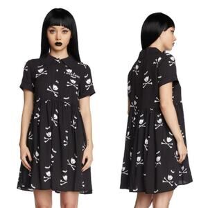 Dolls Kill X Emily The Strange Death Becomes You Shirt Dress Womens Sz XXS Black